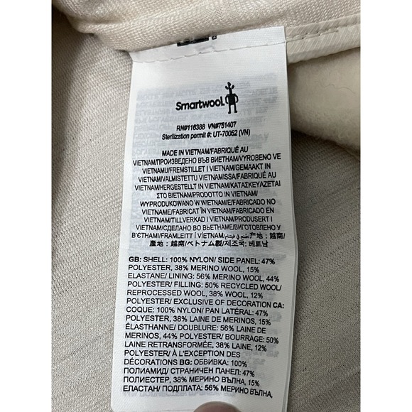 Smartwool Women's Off White Smartloft Hoodie Vest XS Nano Puffer Quilted Zip - Picture 4 of 9